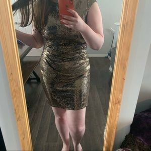 Gold Metalic Dramatic Dress by Anne Klein